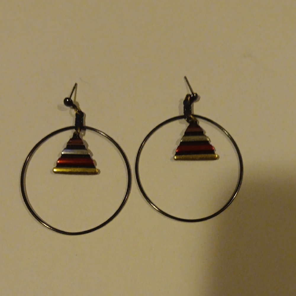 Vintage Black Hoop Earrings
